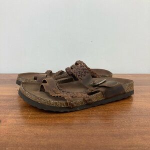 White Mountain Footbeds Braided Brown Leather Harrington Sandals Women’s 6 / 37.